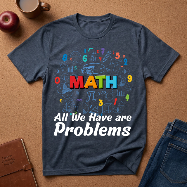 Math Problems Graphic T-Shirt — "All We Have Are Problems" Teacher & Student Tee