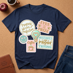 Positive Vibes T-Shirt — 'Mistakes Are Proof I'm Trying' Motivational Graphic Tee