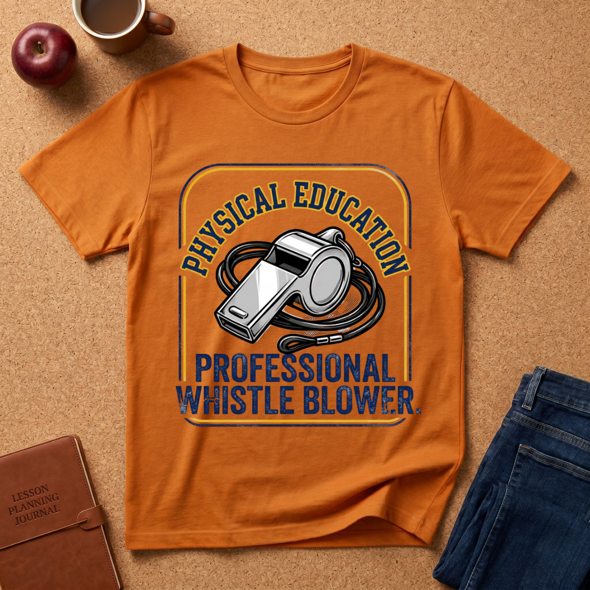Physical Education T-Shirt — "Professional Whistle Blower" PE Coach Tee