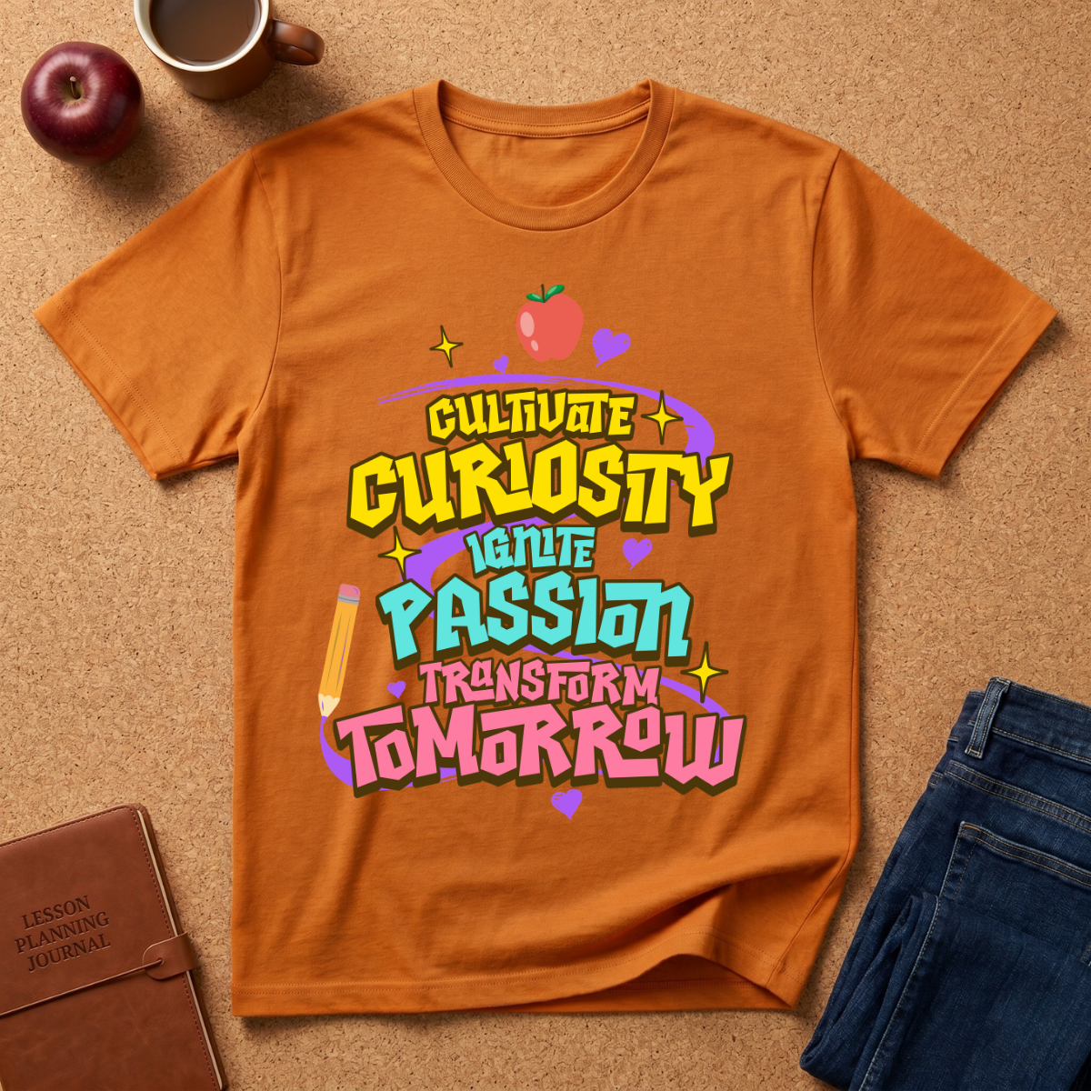 "Cultivate Curiosity, Ignite Passion, Transform Tomorrow" Inspirational T-Shirt
