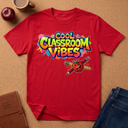 Cool Classroom Vibes T-Shirt — Teacher Apple & Pencils Graphic Tee