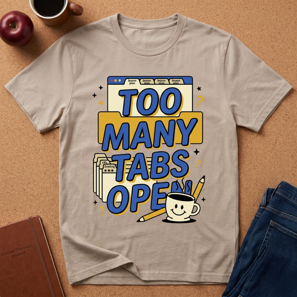 Too Many Tabs Open T-Shirt — Funny Computer Nerd Graphic Tee