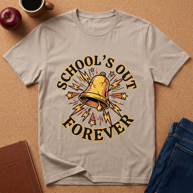 School's Out Forever T-Shirt – Vintage Bell End-of-School Graduation Tee