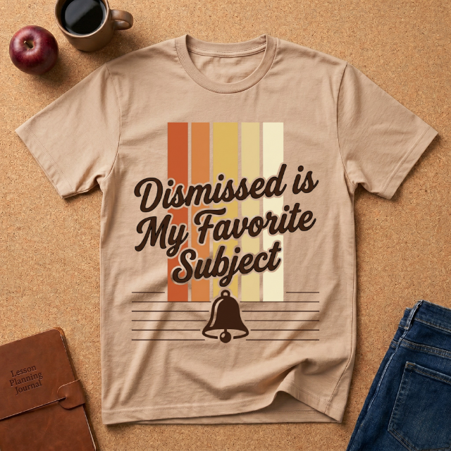Dismissed Is My Favorite Subject T-Shirt — Retro Teacher School Bell Tee