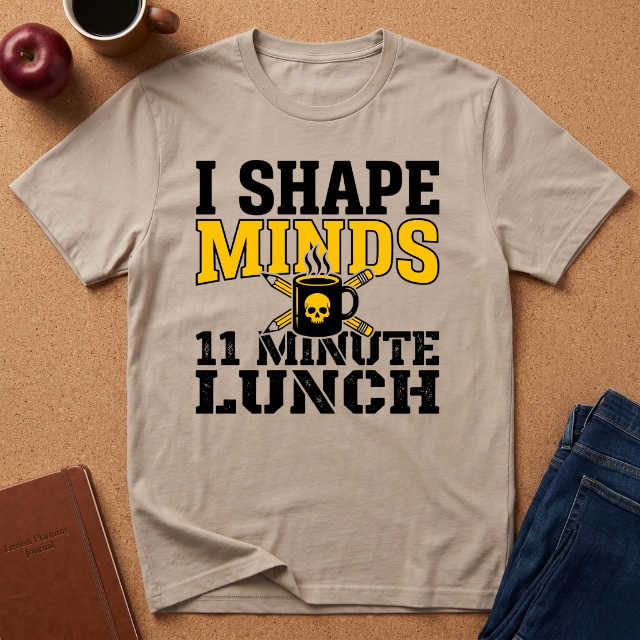 "I Shape Minds, 11 Minute Lunch" Teacher T-Shirt