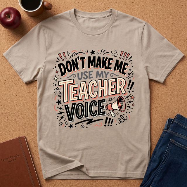 "Don't Make Me Use My Teacher Voice" T-Shirt