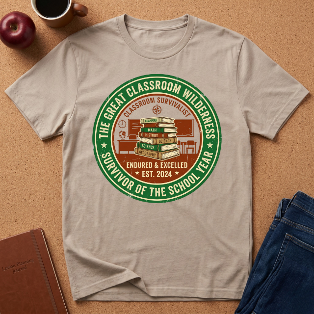 "Survivor of the School Year" Classroom Wilderness Teacher T-Shirt