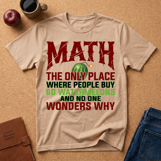 Math T-Shirt — "The Only Place Where People Buy 60 Watermelons" Funny Math Shirt