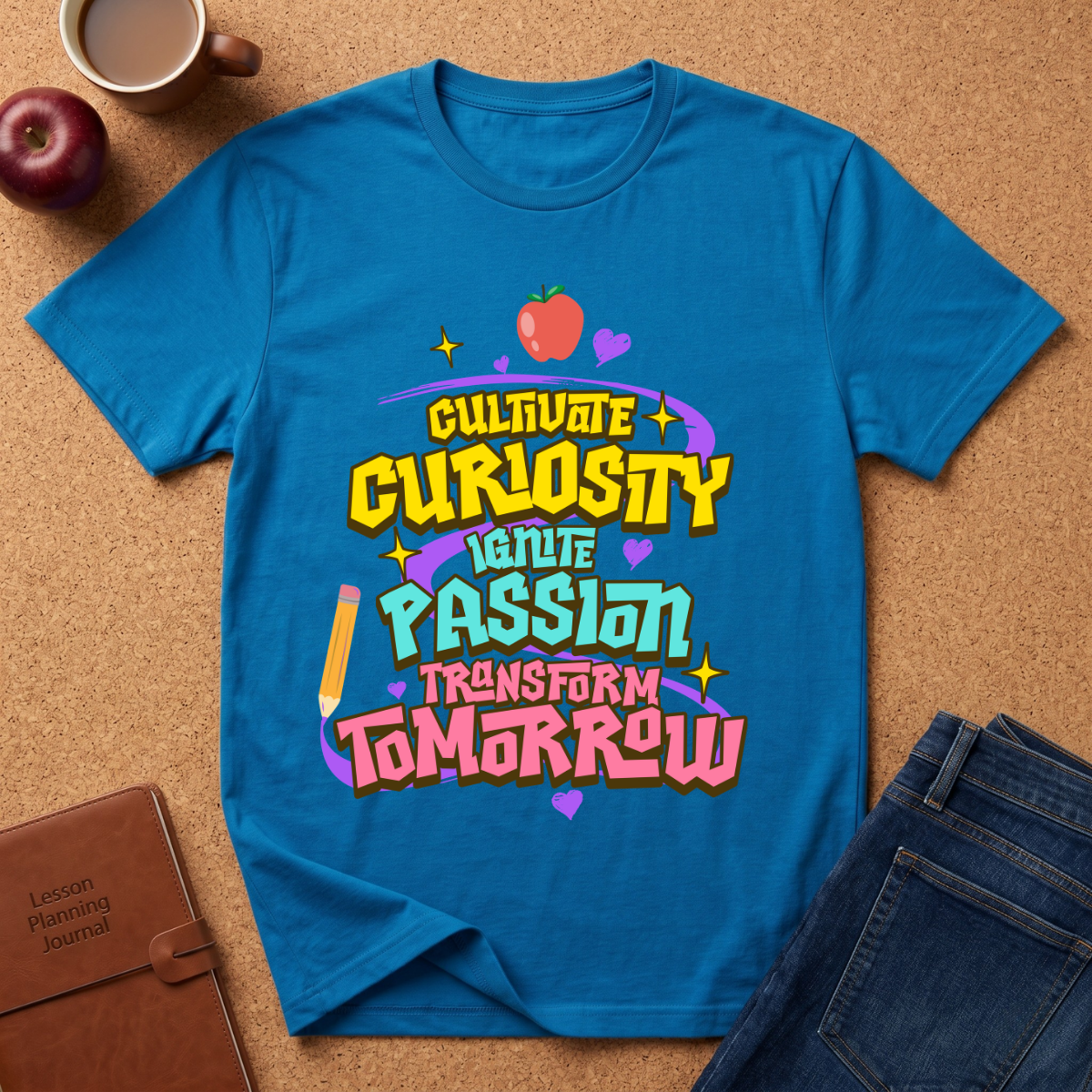 "Cultivate Curiosity, Ignite Passion, Transform Tomorrow" Inspirational T-Shirt