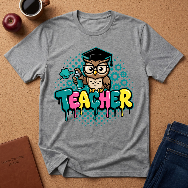Teacher Owl Graffiti T-Shirt