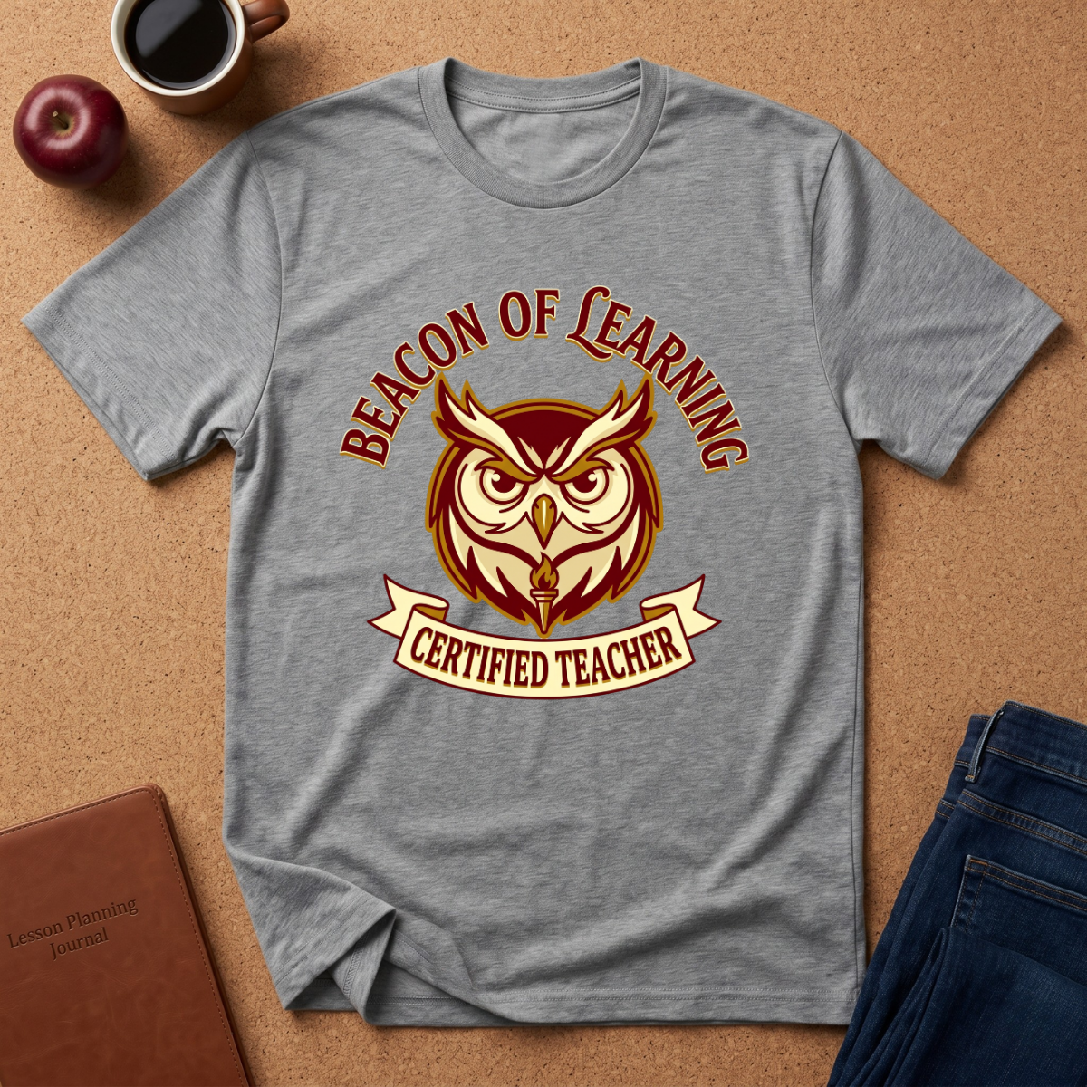 "Beacon of Learning" Certified Teacher Owl T-Shirt