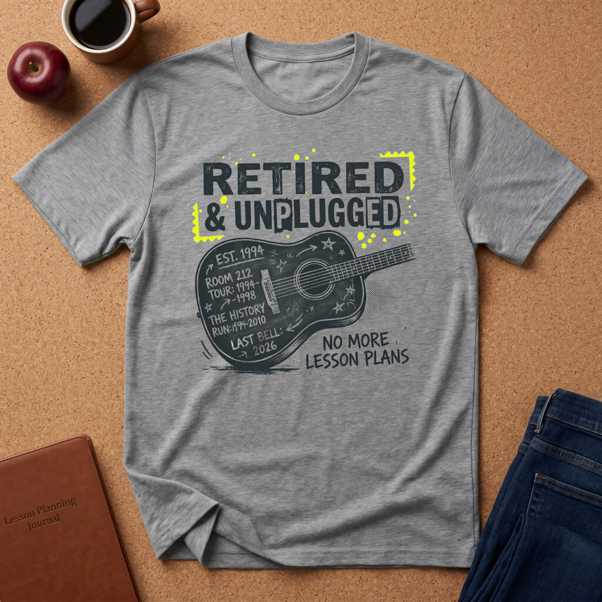 Retired & Unplugged Guitar T-Shirt
