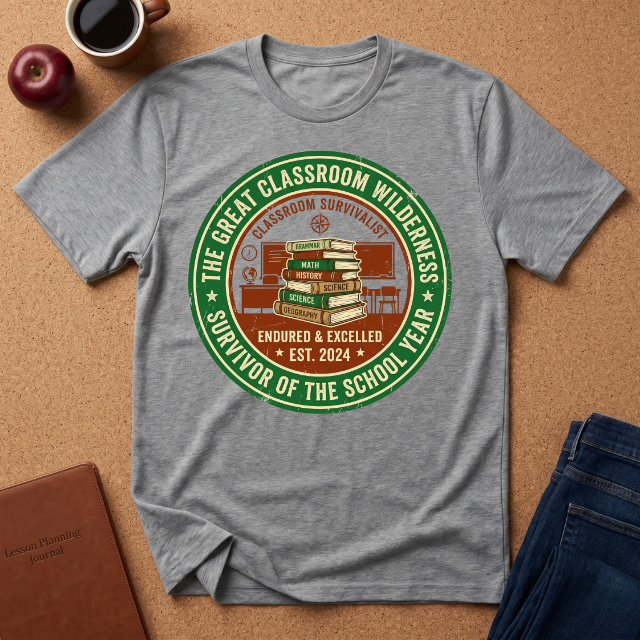 "Survivor of the School Year" Classroom Wilderness Teacher T-Shirt