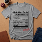 Teacher Nutrition Facts T-Shirt — Funny Teacher Gift Tee (Sarcasm 200%)