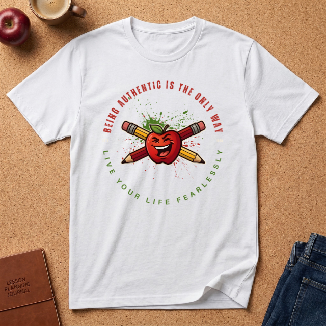 "Being Authentic Is The Only Way" Apple T-Shirt — Graphic Tee
