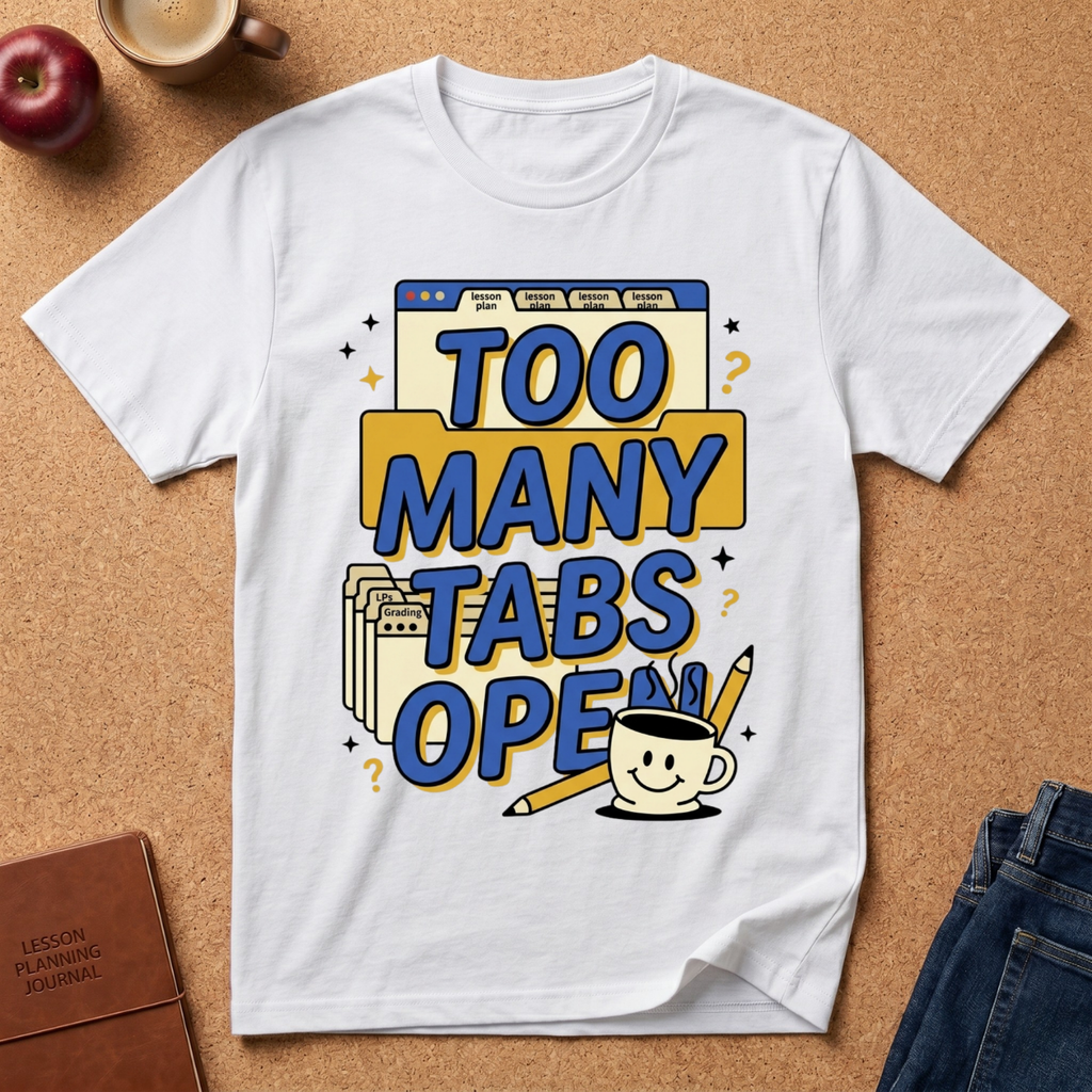 Too Many Tabs Open T-Shirt — Funny Computer Nerd Graphic Tee