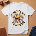 School's Out Forever T-Shirt – Vintage Bell End-of-School Graduation Tee
