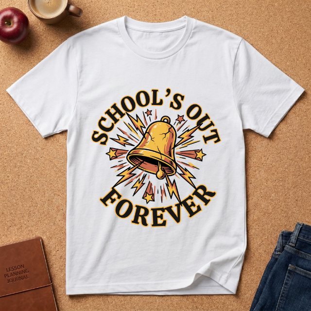School's Out Forever T-Shirt – Vintage Bell End-of-School Graduation Tee