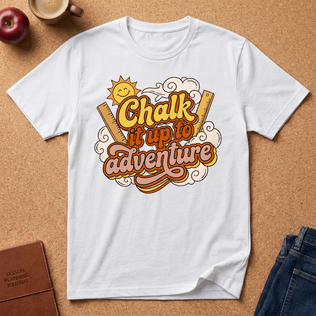 Chalk It Up to Adventure T-Shirt — Retro Sunshine Outdoor Quote Tee