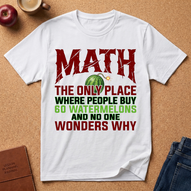 Math T-Shirt — "The Only Place Where People Buy 60 Watermelons" Funny Math Shirt