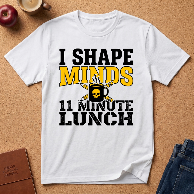 "I Shape Minds, 11 Minute Lunch" Teacher T-Shirt