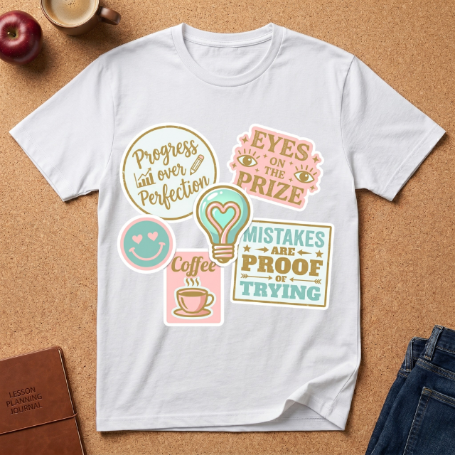 Positive Vibes T-Shirt — 'Mistakes Are Proof I'm Trying' Motivational Graphic Tee