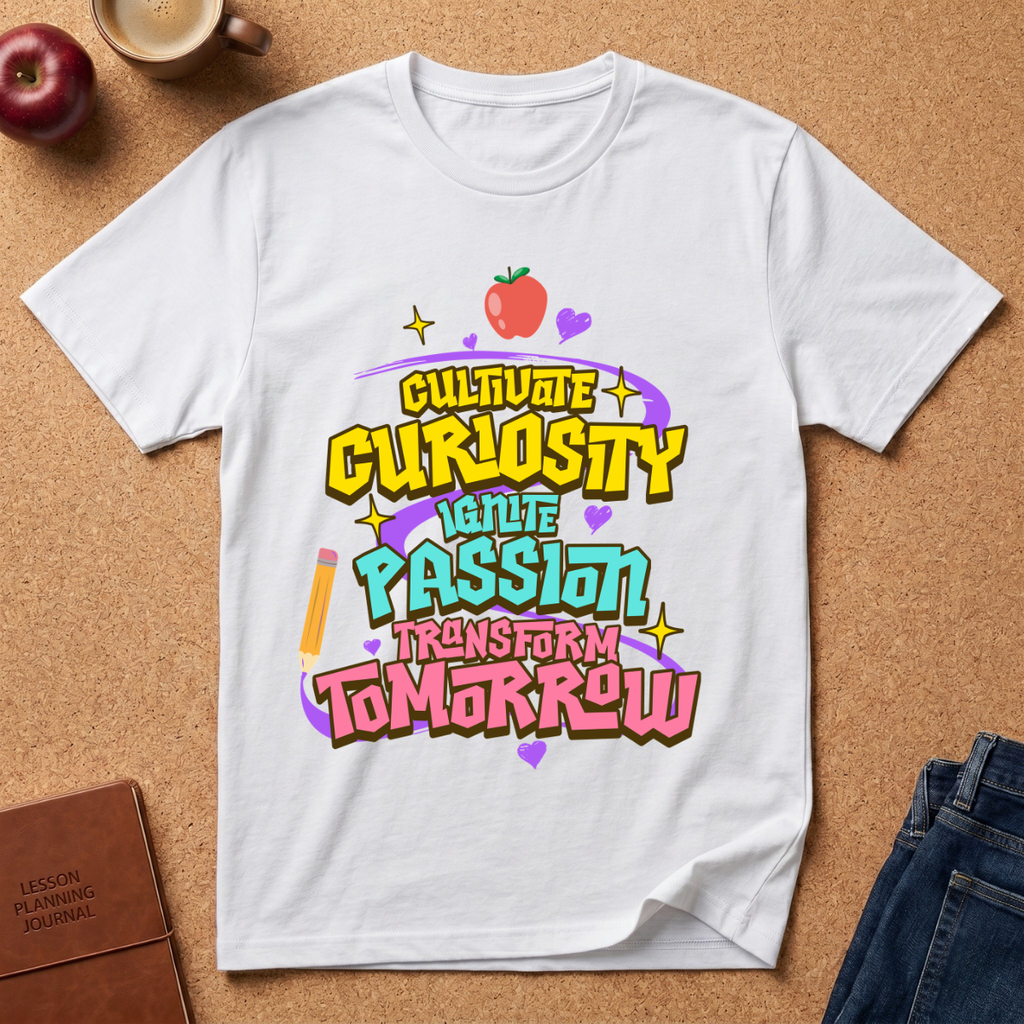 "Cultivate Curiosity, Ignite Passion, Transform Tomorrow" Inspirational T-Shirt