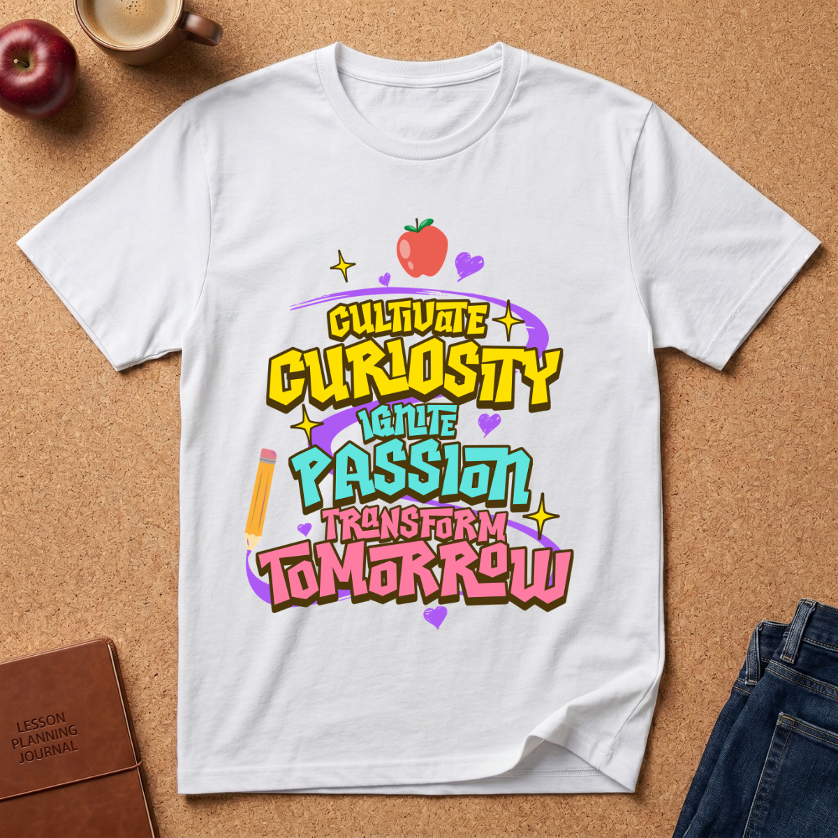 "Cultivate Curiosity, Ignite Passion, Transform Tomorrow" Inspirational T-Shirt