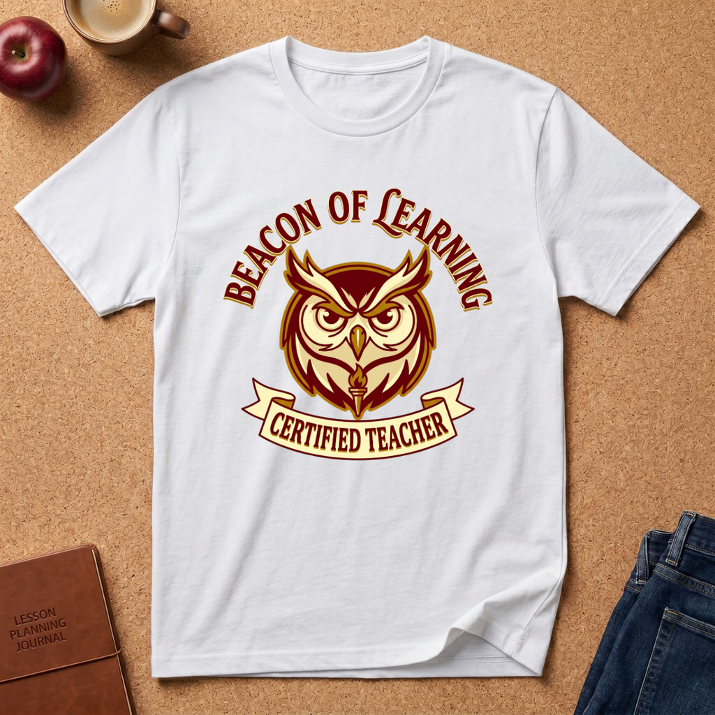 "Beacon of Learning" Certified Teacher Owl T-Shirt
