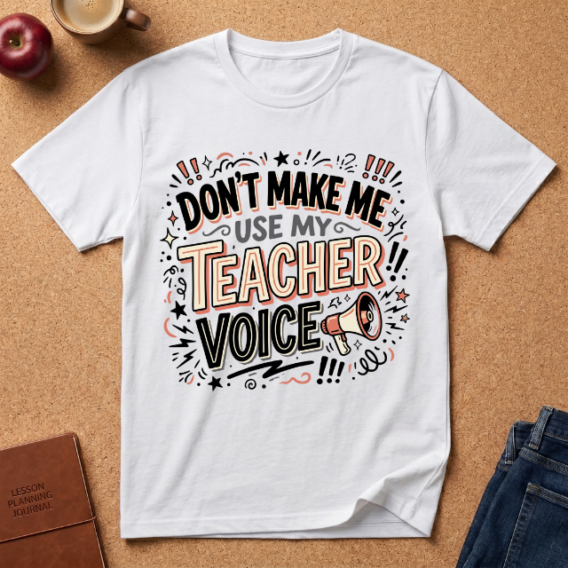 "Don't Make Me Use My Teacher Voice" T-Shirt