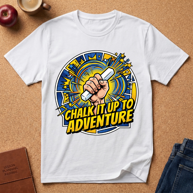 Chalk It Up to Adventure T-Shirt — Chalkboard Teacher & Classroom Adventure Tee
