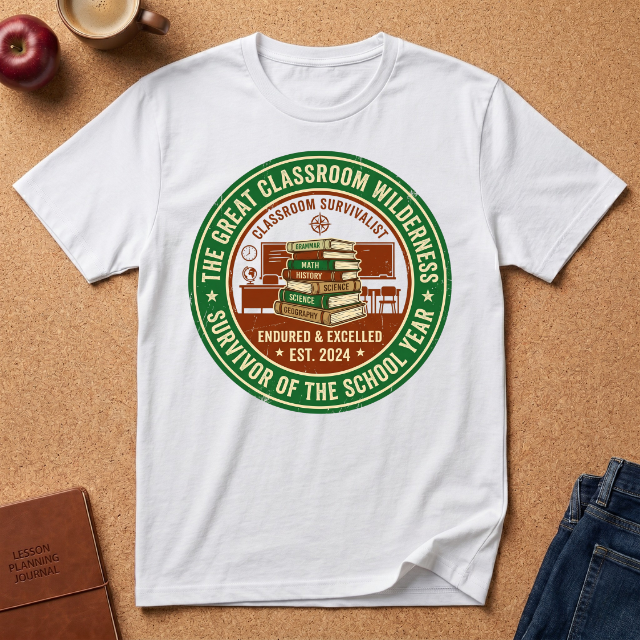 "Survivor of the School Year" Classroom Wilderness Teacher T-Shirt