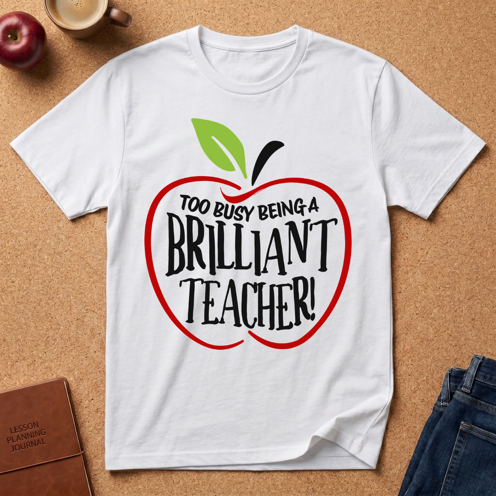 "Too Busy Being a Brilliant Teacher" T-Shirt