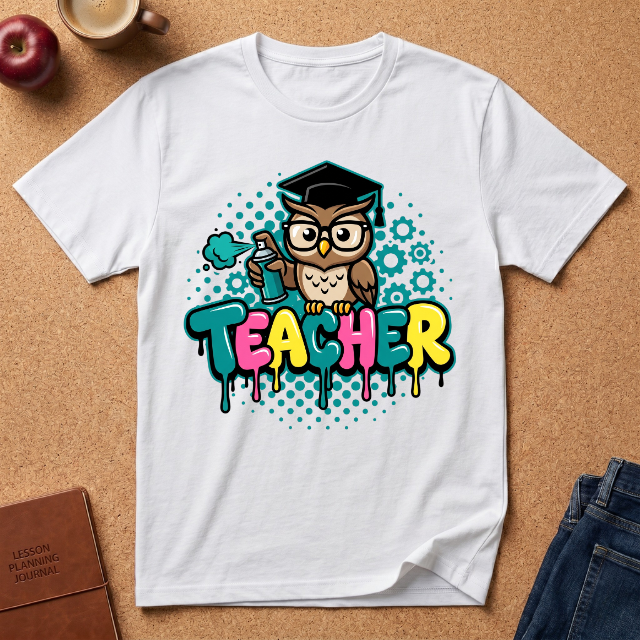 Teacher Owl Graffiti T-Shirt
