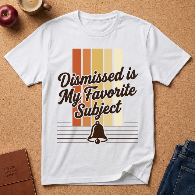 Dismissed Is My Favorite Subject T-Shirt — Retro Teacher School Bell Tee